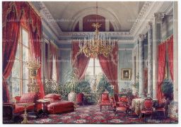 Открытка живопись Л.О. Примацци Малиновая гостиная