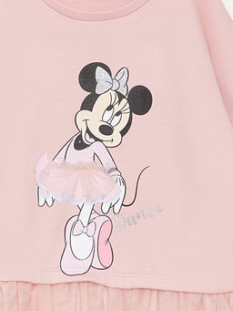 Bisiklet Yaka Minnie Mouse Bask?l? Uzun Kollu K?z ?ocuk Elbise - Waikiki фото 3