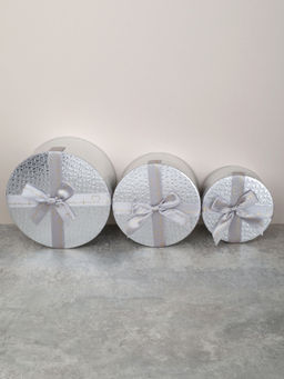 Коробка подарочная круглая 3 штуки 20х20х11 см / 3406-03 /уп 30/красная - ГалеонТрейд фото 4