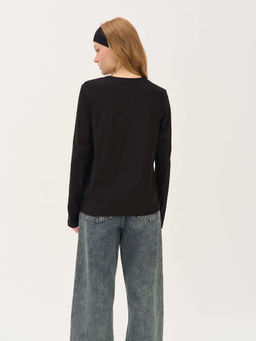 Лонгслив из 100% хлопка "Уголь" женский