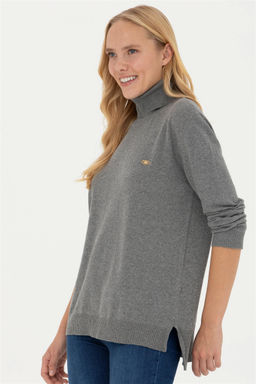 Женский серый меланжевый базовый свитер - U.s. polo assn фото 3