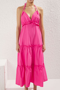 TRENDYOLMILLA Maxi Cizgili Dokuma F?rf?rl? Plaj Elbisesi TBESS24EL00091  фото 3