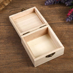 Цена за 2 шт. Шкатулка для росписи дерево «Квадрат», 8×8×5 см, МИКС