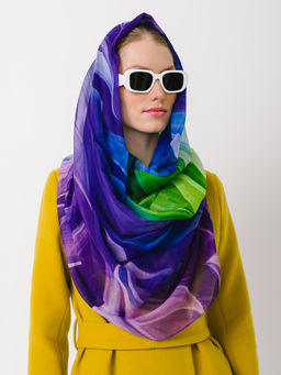 Большой мягкий очень нежный двусторонний палантин в стиле арт-деко - Tantino фото 3