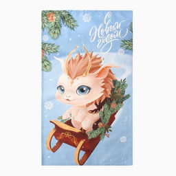 Полотенце Этель Новогодние сани 40х73 см, 100% хл, саржа 190 г/м2  фото 2