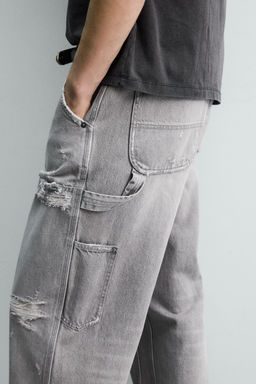 JEANS BOLSILLO CARPINTERO RELAXED FIT / Carb?n - Zara фото 7