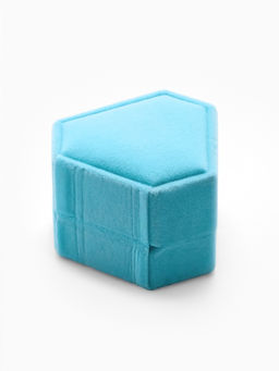 Футляр под серьги, кольцо Кристалл, бархатный, 6.5?6 см, голубой