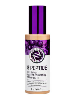 Enough Тональная основа для лица с комплексом из 8 пептидов / 8 Peptide Full Cover Perfect Foundation SPF50+ PA+++, №23, бежевый, 100 г
