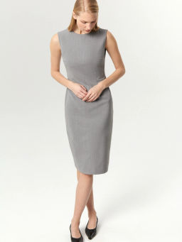 Платье-футляр миди из тонкой шерсти, PL1633/erin - Emka фото 2