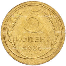 Монета 5 копеек 1930 года