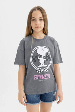 Футболка Oversize с короткими рукавами Snoopy для девочек