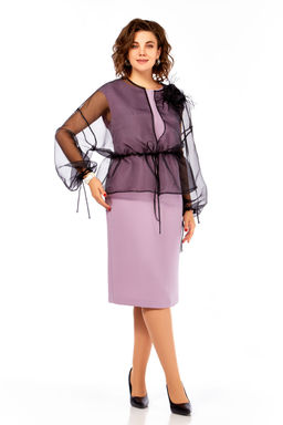 Костюм Olga Style С973 пудрово-розовый-черный