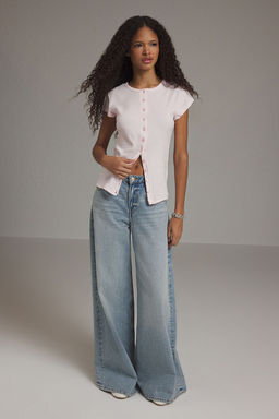 Trendyolmilla Siyah Dugmeli Fitted/Vucuda Oturan Orme Bluz TWOSS25BZ00281  фото 2