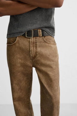 LIMITED EDITION WAXED-EFFECT JEANS - Zara фото 5