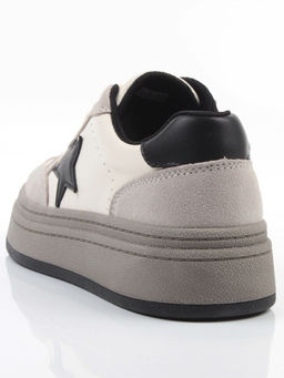 03-YE475-2 BEIGE/GREY Кроссовки женские (натуральная кожа) - Фабричный китай фото 6