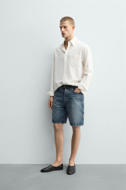 BERMUDA DENIM STRAIGHT FIT / Azul - Zara фото 4