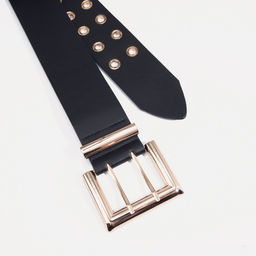 Ремень женский, ширина 6 см, пряжка металл, люверсы, цвет чёрный - Simaland фото 5