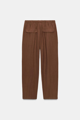 PANTAL?N CINTURA EL?STICA / Marr?n - Zara фото 8