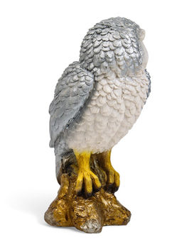 Фигурка полистоун «Сова на коряге», серебро, 9×12×19 см