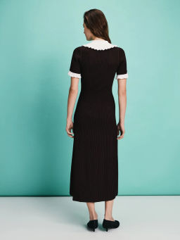 Вязаное платье миди с вискозой в составе / Zarina фото 7