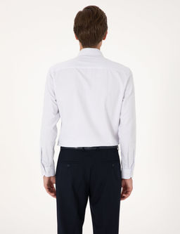 Mavi Kareli Slim Fit Uzun Kollu G_mlek