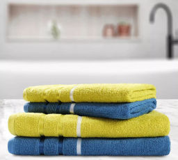 Набор полотенец AKAY GRACY хлопок (4 шт) (50*80 (2), 70*130 (2)) олива-синий