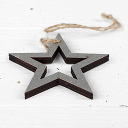 Цена за 2 шт. Елочная игрушка Серебряная звезда - Лесная мастерская фото 3