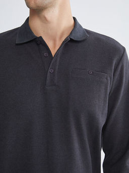 Polo Yaka Erkek Sweatshirt