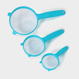 Сито с ручкой, набор 3 шт., пластик, d=6.5/8/12 см, МИКС