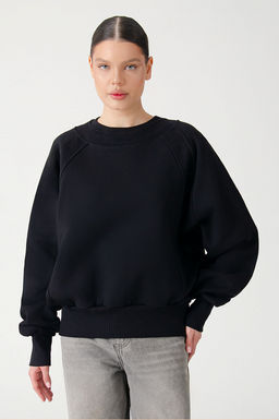 Арт. 15113 Свитшот женский оверсайз 42-50 (5 шт) Цвет:черный - Калинка фото 4