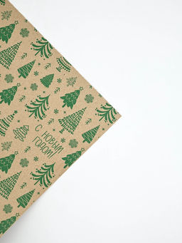 Бумага в тубусе крафтовая в рулоне «Зима», 0.68 × 7 м