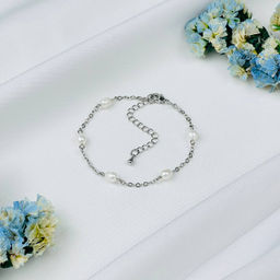 Браслет на цепочке с Жемчугом 17 см +