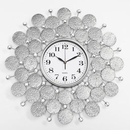 Часы настенные интерьерные «Пабраде», серия: Ажур, бесшумные, плавный ход, d=60 см, циферблат d=22 см, от батарейки 1хАА