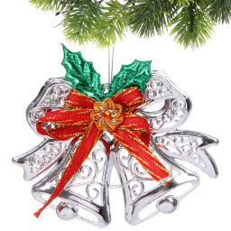 Цена за 4шт. Подвеска "Зимние колокольчики" 13 см, серберо