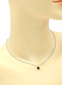 Подвеска на цепочке с янтарем шарик 5мм цв.темно коньячный. 39см