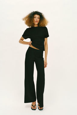 PANTAL?N ANCHO STRETCH / Negro