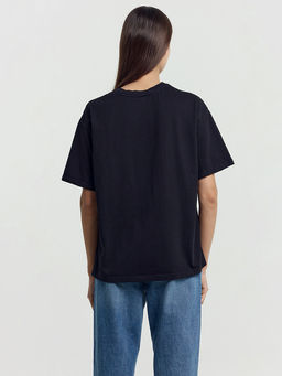 Хлопковая свободная футболка черного цвета черный 112678 - Mark formelle фото 8