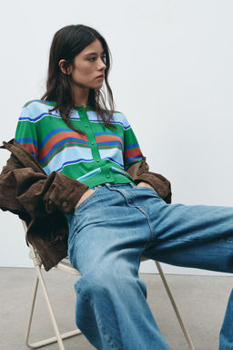 STRIPED POLO CARDIGAN - Zara фото 4