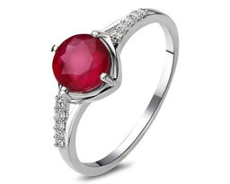 Кольцо, 1 рубин корунд круг 7 мм/1.72 сt, Жюли