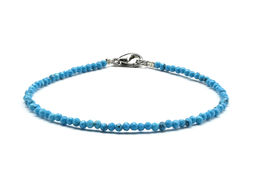 Браслет из бирюзы искусственной шарик гр.2мм, 17см