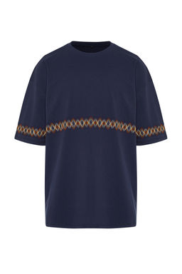 TRENDYOL MAN Tas Oversize/Genis Kesim K?sa Kollu Islemeli %100 Pamuklu T-Shirt TMNSS21TS1889 - Trendyolmilla фото 7