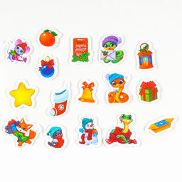 Игра на липучках на новый год «Веселые зверята»