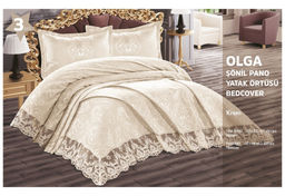 Покрывало EFOR с наволочками OLGA (265*275) крем KREM
