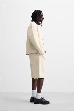 STRIPED TEXTURED BERMUDA SHORTS - Zara фото 4