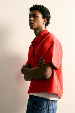 POLO DENIM BOXY FIT / Rojo - Zara фото 6