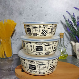 Набор из 3 предметов.№47 Стиль кухни, слоновая кость, 1DM47PL - Стальэмаль фото 2