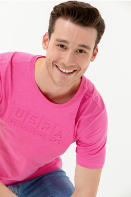 Мужская розовая футболка с круглым вырезом - U.s. polo assn фото 17