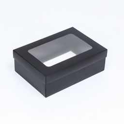 Цена за 5 шт. Коробка подарочная складная, упаковка, крышка-дно, с окном, чёрная , 24 х 17 х 8 см