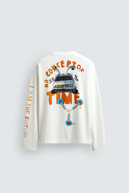CAMISETA ILUSTRACI?N BACK TO THE FUTURE UCS LLC AND AMBLIN X DYLAN?S T-SHIRT CLUB X ZARA / blanco  фото 9
