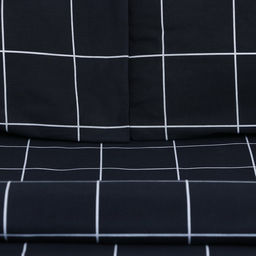 Постельное бельё Этель 1,5 сп Клетка цвет чёрный 143х215, 150х214, 50х70см-2 шт, бязь, 125г/м2  фото 2